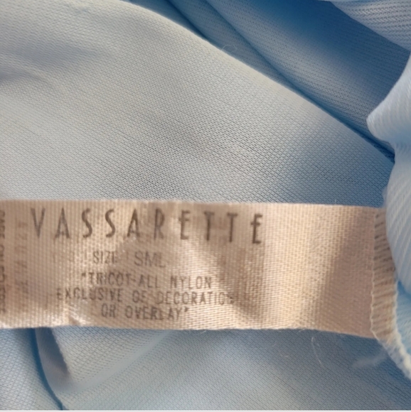 Vassarette Nightgown Robe Button Front Light Blue Nylon Size Small VTG - Picture 7 of 14